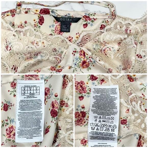 Guess Floral Lace High Low Maxi Slip Dress SZ M $108 - Picture 7 of 7